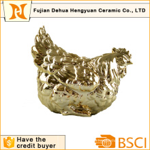 Überzug Gold Keramik Hahn Form Münze Bank für Home Decoration